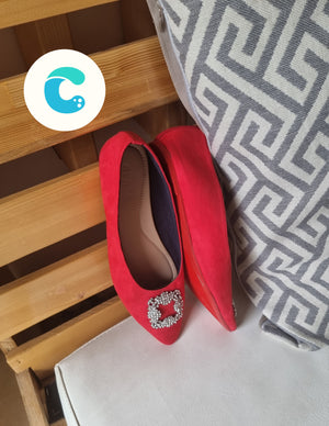 Cristy Bright Red with buckles